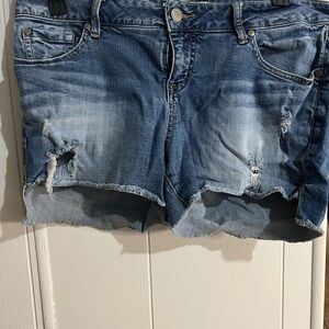 Torrid Blue Distressed Jean Shorts